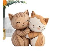Wooden Cat Desk Sign - 2D Couple Cat Decorations, Animal Ornaments For Home, Saint Birthday Gift, Tabletop For Cubic Entrance Shelf