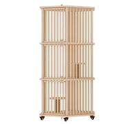 Wooden Cat Enclosure with Scratching Post - Large Multi-Feature Indoor Cat House with Escape Doors for Cats, Suitable for Homes, Cat Cafes, and Pet Hospitals