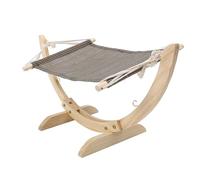 Wooden Cat Hammock Elevated Design Cozy Bed for Small Pets, Pine Wood Structure with Blanket, Perfect for Cats and Small Animals (Mesh Fabric)