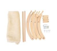 Wooden Cat Hammock Foldable Antislip Easy To Assemble Elevated Pet Hammock Bed Furniture for Indoor Cat (Plush Style)