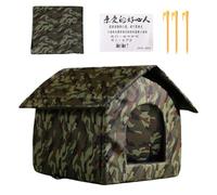 Wooden Cat House | Wo0den Kitty Shelter | Folding Weatherproof Non Slip Condos Tent Windproof Cave | Hideaway for Sleeping Play Balcony Stray Animals Winter Patio