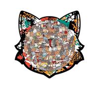 Wooden Cat Puzzle - 135-Piece Cute Educational Toy | Decorative Cat Jigsaw Puzzle For Kids | Fun Learning Activity For Boys, Girls, Family, Home, Indoor, School, Classroom, Travel, Party
