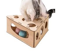 Wooden Cat Puzzle Box, Cat Feeder Box - Interactive Cat Toy - Cat Treat Puzzle Box, Wooden Maze, Cat Puzzle Feeder, Sca