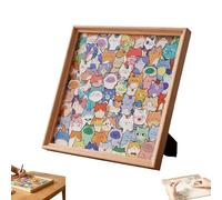 Wooden Cat Puzzle, DIY Wooden Cat Puzzle Frame, Cats Shaped Woodens Puzzles, Wood Coloring Puzzles, Paintable Creative Handmade Photo Frame For Home Decoration Craft Lover (With 36-color Pens)