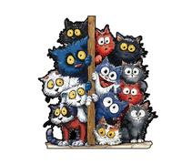 Wooden Cat Puzzle Realistic Toy Precise Decor