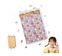 Wooden Cat Shaped Jigsaw Puzzle, Cute Cat Wooden Puzzle with A Frame, Stacked Cats Wood Puzzles Multi Colored Kitten Puzzles Gifts for Cats Lovers, Home Desktop Decoration (Gray C)