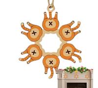 Wooden Cat Snowflake Ornament | Funny Cat Butt Snowflake Pendant for Christmas Tree, Car Mirror, Backpack, Keychain | Holiday Decoration and Gift