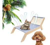 Wooden Cat Swing Chair with Raised Frame - Raised Kitten Bed and Lounger | Multifunctional Hammock Style Cat Furniture for Puppies and Cat Rest, Cosy Pet Lie Meat For