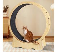 Wooden Cat Treadmill, Diameter 27.6/31.5/35.4/39.4In, Exercise Wheel With Carpeted Runway, Fitness, Cute Cat Furniture, Pet Toy,91x36x98cm