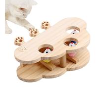 Wooden Cats Scratching Toy - Mole Game Scratcher Board for Small to Cats | Indoor, Outdoor Use, Fun Whack-a-Hamster Nest, Interactive Claw Sharpening Pole, Training Activity