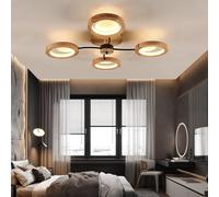 Wooden Ceiling Light LED Dimmable Ceiling Lamp Large With Remote Control Living Room Lamp Light Color/brightness Adjustable Bedroom Lamp Modern Dining Room Kitchen Acrylic Pendant Lighting(4 HEADS)