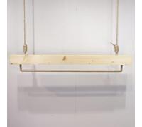 Wooden Ceiling Mounted Drying Rack with Rope, Industrial Style for Efficient Space Saving Laundry Solution