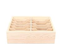 Wooden Cell Phone Box Storage Case 12 Compartments Tabletop Holder Home Classroom