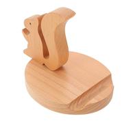 Wooden Cell Phone Stand for Desk with Strong and Stable Support, Space Efficient Design, Cartoon Squirrel Shape, Compact Style for Office and Home Use