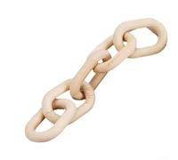 Wooden Chain Link Decor, 5-Piece Wooden Five Ring Chain Ornament for Home and Office Decoration, Rustic Charm Design, Sturdy Wood Material, Versatile Table or Door Decor(beige)