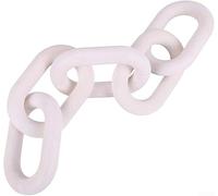 Wooden Chain Link Decor, 5-Piece Wooden Five Ring Chain Ornament for Home and Office Decoration, Rustic Charm Design, Sturdy Wood Material, Versatile Table or Door Decor(White)
