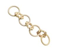 Wooden Chain Link Decor with Quadruple Loops and Octagon Beads | Timber Finish, Rustic Modern Style, Mantel Shelf or Window Frame Hook, Entryway Festival Decor Accent