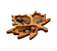 Wooden Charcuterie Board with 3 Compartments Maple Leaf Shape | wooden tray for kitchen countertop for halloween christmas party dinner picnic farmhouse kitchen home snack cheese