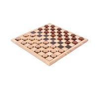 Wooden Checkers Draughts Set 12 x 12 Inch - Birch Wood Board with Pieces, Classic Family Strategy Game for Adults and Children