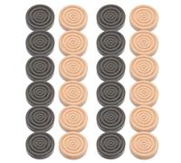 Wooden Checkers Pieces 24pcs with Threaded Design for Chess