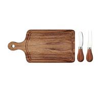 Wooden Cheese Board - Advanced Premium Charcuterie Servers Set with Cutlery Accessories and Thank You Label, Elegant Square Cutting Pillow Serving Bowl | For Family Gathering Birthday Party Home