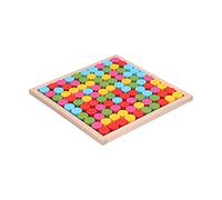 Wooden Chess Board Game Educational Interactive Multi Color Chess Toy for Family Game Night Strategy Logic Game for Kids Adults 100 Pieces 8.7x8.7 Inch Frame
