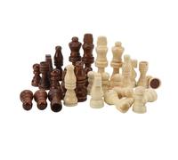 Wooden Chess Pieces Only, 32PCS Each Wood Chessmen Pieces with Felt for Replacement of Missing Piece, 2.8inch King Figures Chess Game Pawns Figurine Pieces for Home, Schools, Coffee Shops, Camping