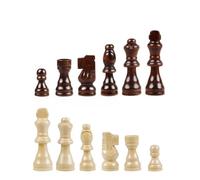 Wooden Chess Pieces Set, 32 Handcrafted Tournament Sized Chessmen with International Chess Pieces, for 15.7" Chessboards, Made of Premium Wood Material