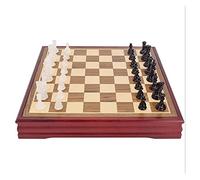 Wooden Chess Set with Handmade Crystal Agate Pieces - Strategy Board Game for Adults