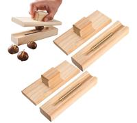Wooden Chestnuts Opener, Chestnut Cutter Tool, Handheld Nut Crackers Tool, Kitchen Chestnut Shell Remover, Easy Nut Opener Tools, Multifunctional Open Clip Manual Peeling (2Pcs)