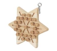 Wooden Chew Activity with 40 Replaceable Oak Corks for Parakeets, Conures and Small Parrots - Foraging and Biting Training Cage Accessory