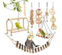 Wooden Chew Toy - Vivid Colour Perch and Climbing Accessory for Parrots, Interactive Toy for Enriching the Cage for Macaw Conure Pigeons and