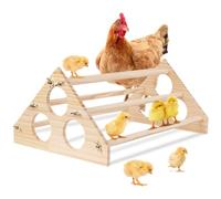 Wooden Chick Perch, Triangle Stand Training Perch with 6 Perching Rods, Wood Chicken Roosting Bar Toy for Coop and Brooder, Easy Assembly for Chicks and Birds, 16.14 x 10.63 x 7.08 in