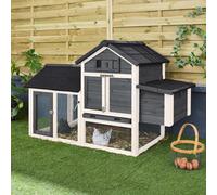 Wooden Chicken Coop For 3 Chickens With Nesting Box Anthracite - Sweeek