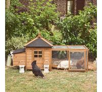 Wooden Chicken Coop For 4 Chickens With Nesting Box Natural - Sweeek