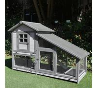 Wooden Chicken Coop, Hen House, Rabbit Hutch Pen, Poultry Cage, Outdoor Backyard Poultry Hen Cage, Asphalt Roof, Removable Tray, Safe Lockable Door