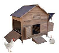 Wooden Chicken Coop, Rabbit Cage Duck Coop Chicken Coops For 6 Chickens Mobile Chicken House Outdoor, Suitable for Small and Medium Sized Animals Such As Chickens Ducks And Rabbits