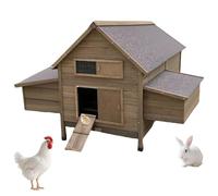 Wooden Chicken Coop, Rabbit Cage Duck Coop Chicken Coops For 6 Chickens Mobile Chicken House Outdoor, Suitable for Small and Medium Sized Animals Such As Chickens Ducks And Rabbits