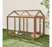 Wooden Chicken Run For 3 Chickens Natural - Sweeek