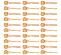 Wooden Children Spoons Mini Kitchen Condiment Tools Safe Smooth Rounded Edges Anti Slip Handle for Kids Toddlers Baby Feeding Utensils 30pcs Set