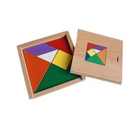 Wooden Children Tangram Colorful Puzzle Learning Educational Toy Exercise Shape Color Cognition Tangram Puzzle Set