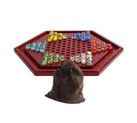 Wooden Chinese Checkers 13.78 Inches Board with 60 Marbles clear marbles