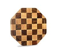 Wooden Chopping Board & Serving Board, TJ POP Octagon Cutting Board with Deep Juice Groove, 31 x 31 x 2 cm, Perfect for Bread, Meat, Fruit, Vegetables and Cheeses - Serving Tray