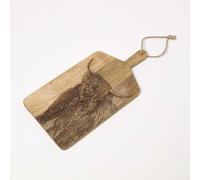 Wooden Chopping Board with Highland Cow Design Food Cutting & Serving Board