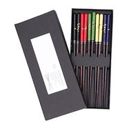 Wooden Chopsticks 5 Pairs, Reusable Nonslip Nanmu Tableware Utensils 23cm - EcoFriendly Material, Smooth Finish, Ideal for Sushi and Family Dining