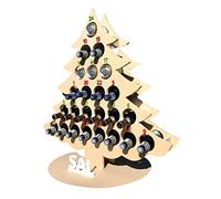 Wooden Christmas Advent Calendar Countdown, Mini Alcohol Holder with 24 Wine Bottle Stands, Tree Decoration (2)