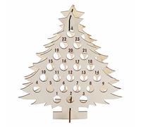 Wooden Christmas Advent Calendar Countdown, Mini Alcohol Holder with 24 Wine Bottle Stands, Tree Decoration (1)