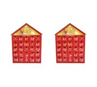 Wooden Christmas Advent Calendar House Shaped Countdown Calendar with 24 Refillable Drawers for Kids Home Decor
