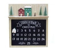 Wooden Christmas Advent Calendar Plaque Magnetic House Calendar | 25 Day Countdown To Christmas Calendar Sign | Reusable Xmas Advent Calendars