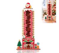 Wooden Christmas Advent Calendar Santa Climbing Chimney 24 Days Countdown | Interactive Santa Climbing Design, 24 Numbered Dial, Premium Wood, Stable Base, For Fireplace/Tabletop/Gift